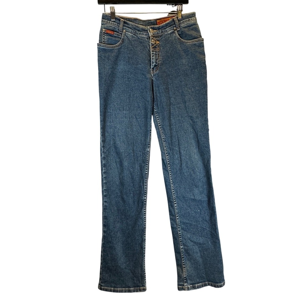 Vintage Lawman Western Slim Fit Jeans Blue High Rise Button Fly Size 9
